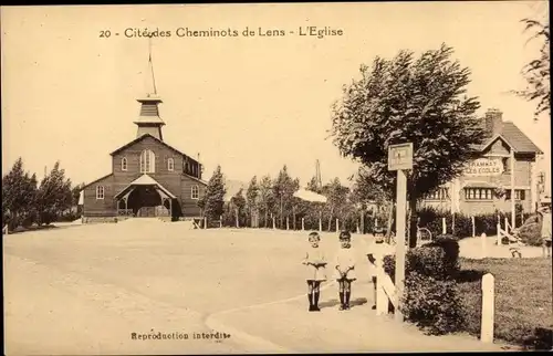 Ak Lens Pas de Calais, Stadt der Eisenbahner, Die Kirche