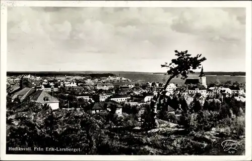 Ak Hudiksvall Schweden, Panorama fran Erik-Larsberget