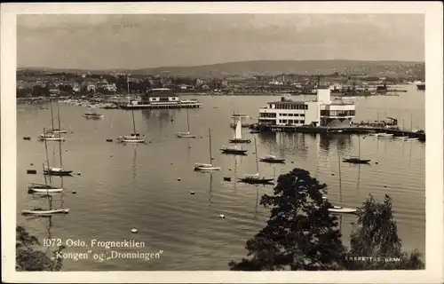 Ak Oslo Norwegen, Frognerkilen, Kongen og Dronningen