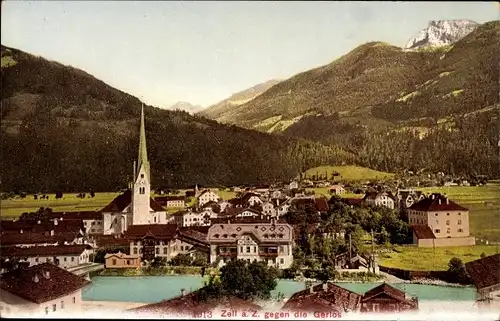 Ak Zell am Ziller in Tirol, Gesamtansicht, Gerlos