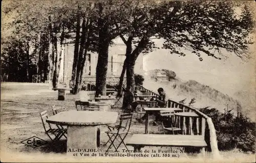 Ak Val d'Ajol Vosges, Terrasse de la Feuiliée Nouvelle et Vue de la Feuillée Dorothée