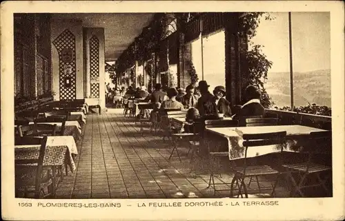 Ak Plombières les Bains Lothringen Vosges, La Feuillee Dorothee, La Terrasse