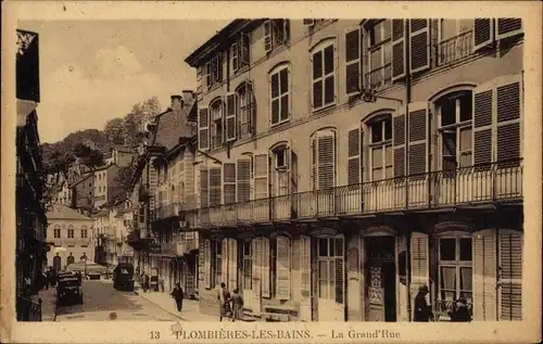 Ak Plombières les Bains Lothringen Vosges, La Grand Rue