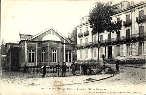 Ak Plombières les Bains Lothringen Vosges, Casino et Hôtel Stanislas