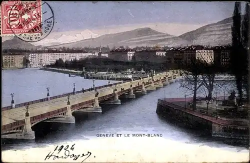 Ak Genf Genf Schweiz, Quai und Mont Blanc
