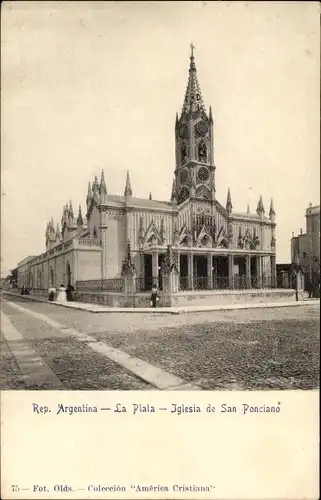 Ak La Plata Argentinien, Iglesia de San Ponciano