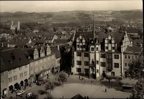 Ak Saalfeld an der Saale Thüringen, HO-Hotel Goldener Anker und Rathaus