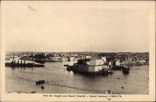 Ak Vittoriosa Malta, Fort St. Angelo, Naval Hospital, Grand Harbour