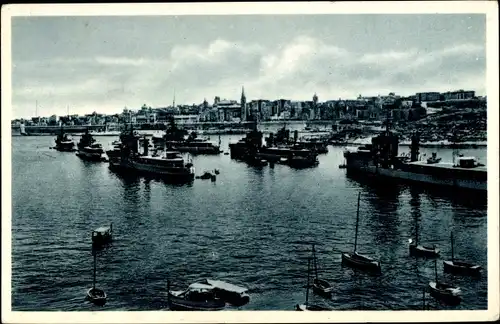 Ak Valletta Malta, Marsamxett Harbour, Marsamuscetto, Flotte im Hafen