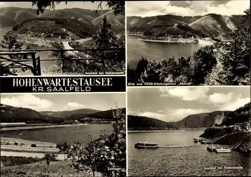 Ak Hohenwarte Thüringen, Stausee, Zeltplatz, Saaletal, Blick vom FDGB-Erholungsheim Aktivist