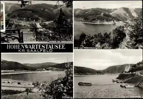 Ak Hohenwarte Thüringen, Stausee, Zeltplatz, Saaletal, Blick vom FDGB-Erholungsheim Aktivist