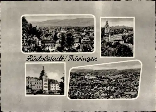 Ak Rudolstadt in Thüringen, Ortspanorama, Teilansichten