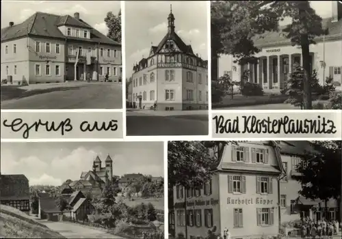 Ak Bad Klosterlausnitz in Thüringen, FDGB-Heim Holzland und Siegfried Michl, Moorbad, HO Hotel Köppe