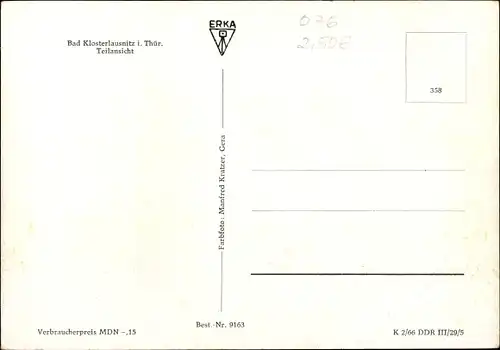 Ak Bad Klosterlausnitz in Thüringen, Teilansicht, Klosterkirche