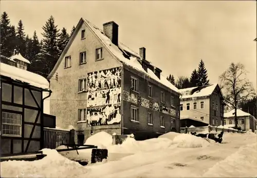 Ak Allersdorf Großbreitenbach in Thüringen, Bad Finkenmühle, FDGB-Erholungsheim, Winter