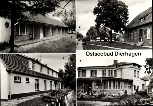 Ak Dierhagen Ribnitz Damgarten, Bungalow, Teilansicht, Lehrerheim, HO Gaststätte Meeresrauschen