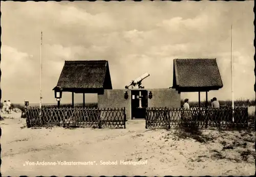 Ak Ostseebad Heringsdorf auf Usedom, Von Ardenne Volkssternwarte, Teleskop