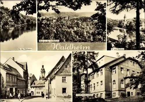 Ak Waldheim in Sachsen, Blick zum Rathaus, Ernst-Thälmann-Straße, FDGB-Erholungsheim