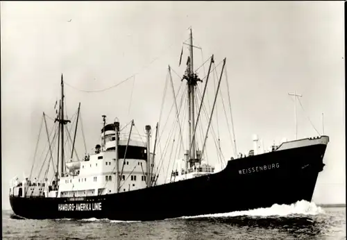 Ak Frachtschiff MS Weissenburg, Hamburg Amerika Linie, HAPAG