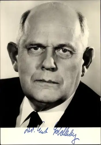 Ak Politiker Prof. Dr. Ernst Schellenberg, Portrait, Autogramm