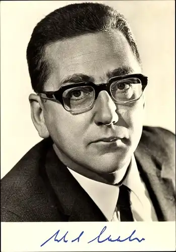 Ak Politiker Dr. Erhard Eppler, Bundesminister für wirtschaftliche Zusammenarbeit, Autogramm