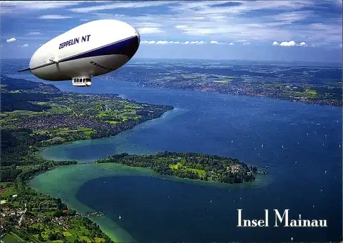 Ak Zeppelin NT über der Insel Mainau, Bodensee