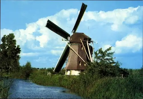 Ak Naarden Nordholland Niederlande, De Onrust, Windmühle