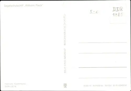 Ak Segelschulschiff Wilhelm Pieck auf dem Meer