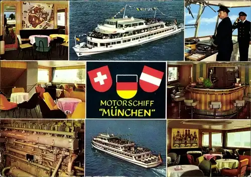 Ak Motorschiff München auf dem Bodensee, Maschinenraum, Kapitän