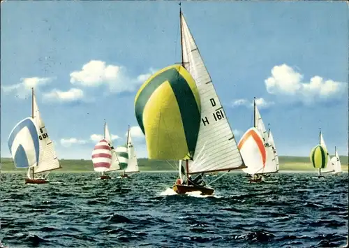 Ak Segelpartie, Segelboote, Regatta