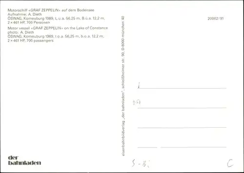 Ak Motorschiff Graf Zeppelin auf dem Bodensee