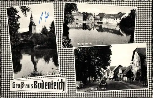 Ak Bad Bodenteich in der Lüneburger Heide, Mühlenteich, Kirche, Hauptstraße