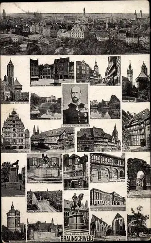 Ak Braunschweig in Niedersachsen, Herzog Johann Albrecht, Burg, Gewandhaus, Residenzschloss, Ort