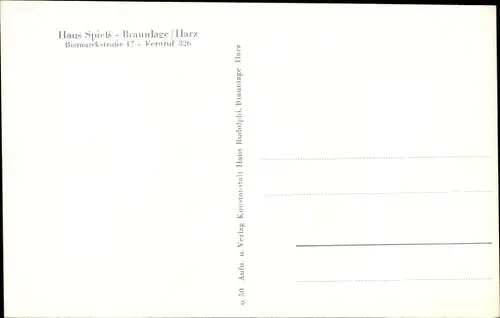 Ak Braunlage im Oberharz, Haus Spieß
