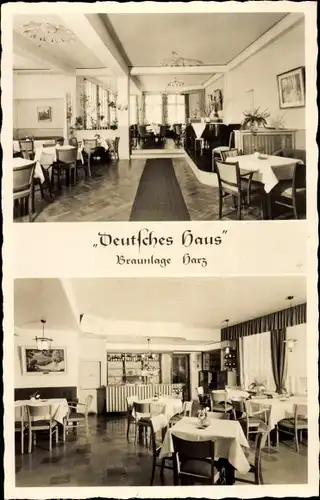 Ak Braunlage im Oberharz, Deutsches Haus, Gaststätte, Inneres, Speisesaal