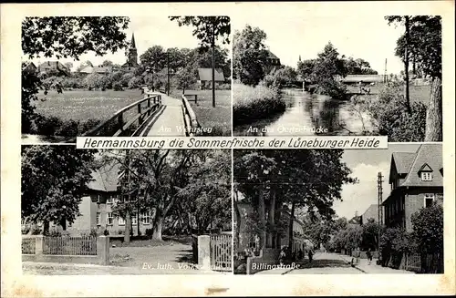 Ak Hermannsburg Südheide in der Lüneburger Heide, Billingstraße, An der Oertzebrücke