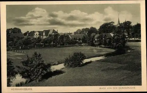 Ak Hermannsburg Südheide in der Lüneburger Heide, Blick von der Oerzebrücke