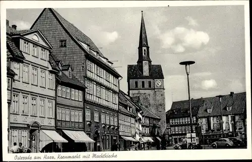 Ak Osterode am Harz, Kornmarkt mit Marktkirche