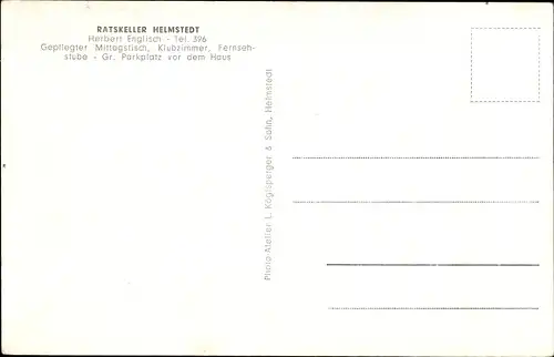 Ak Helmstedt in Niedersachsen, Zonengrenze, Ratskeller