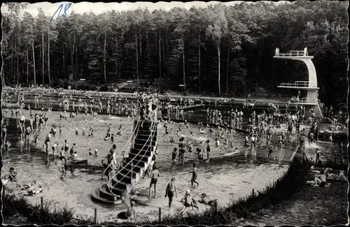 Ak Helmstedt in Niedersachsen, Waldbad Birkerteich, Badegäste