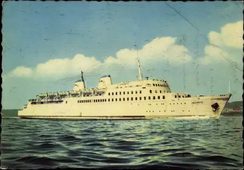 Ak MS Sassnitz, Eisenbahnfährschiff der Deutschen Reichsbahn