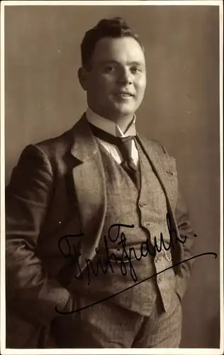 Ak Schauspieler Fritz Frank, Portrait, Autogramm