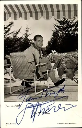Ak Schauspieler O. W. Fischer, Portrait, Autogramm