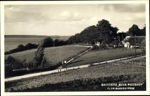 Foto Ak Glücksburg, Blick a. Gaststätte Alter Meierhof