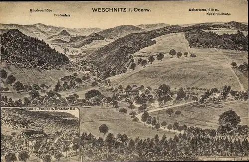 Ak Weschnitz Fürth im Odenwald, Gasthaus Zum Erbacher Hof mit Umgebung