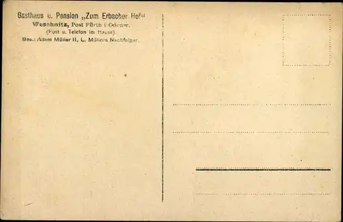 Ak Weschnitz Fürth im Odenwald, Gasthaus Zum Erbacher Hof mit Umgebung