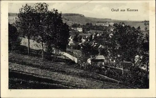 Ak Kemtau Burkhardtsdorf im Erzgebirge, Talblick auf den Ort und die Umgebung