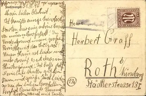 Ak Feuchtwangen in Mittelfranken, Teilansicht