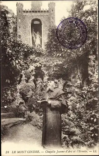 Ak Saint Cyr am Mont d&#39;Or Rhône, Mont Cindre, Jeanne d&#39;Arc-Kapelle und der Einsiedler