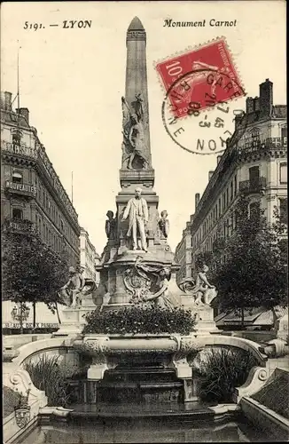 Ak Lyon Rhône, Monument Carnot